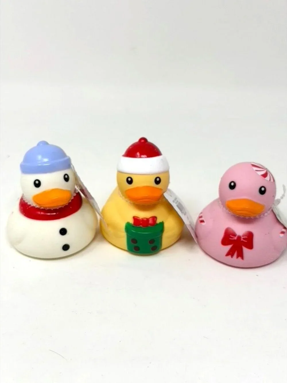 Target Holiday Rubber Ducks Decor White Snowman Yellow Santa Hat Pink Candy Cane